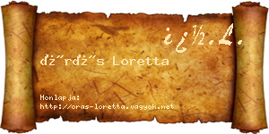 Órás Loretta névjegykártya